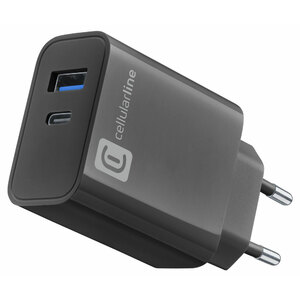 CELLULAR LINE - Caricabatterie 220V USB-C + USB-A - CELLULAR LINE - Caricabatterie 220V