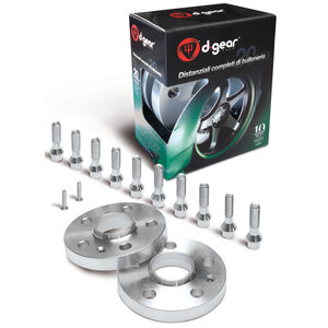 D-GEAR - Kit distanziali e bulloni LX complete set - Green series - D-GEAR Alfa Romeo Mito, Autobianchi Y10, Citroen Nemo, Fiat 500, Bravo, Doblo, Fiorino, Idea, Linea, Multipla - Kit distanziali e bulloni