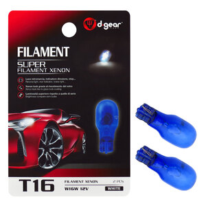 D-GEAR - Lampadina T16 W16W a filamento T16 Super Filament Xenon - D-GEAR - Lampadina T16 W16W a filamento