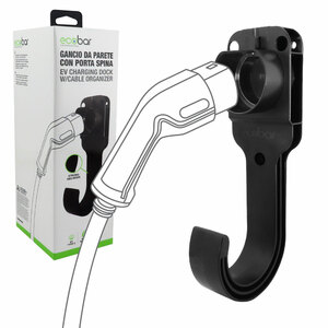 ECOBAR - Staffa cavo auto elettrica Gancio da parete con porta spina - ECOBAR - Staffa cavo auto elettrica