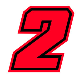 GAT - Numeri e lettere adesive Numero gara 2 - GAT - Numeri e lettere adesive