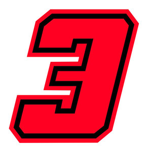 GAT - Numeri e lettere adesive Numero gara 3 - GAT - Numeri e lettere adesive