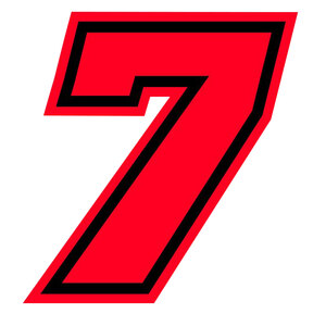 GAT - Numeri e lettere adesive Numero gara 7 - GAT - Numeri e lettere adesive