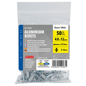 LAMPA - Kit fissaggio targa Aluminium Rivets - LAMPA - Kit fissaggio targa