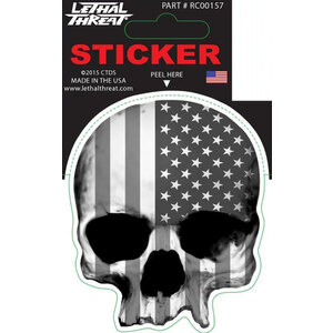 LETHAL THREAT - Adesivi Usa Grey Skull - LETHAL THREAT - Adesivi