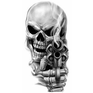 LETHAL THREAT - Adesivi I Shoot Back Gun Skull - LETHAL THREAT - Adesivi