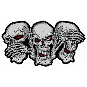 LETHAL THREAT - Adesivi No Evil Skulls - LETHAL THREAT - Adesivi