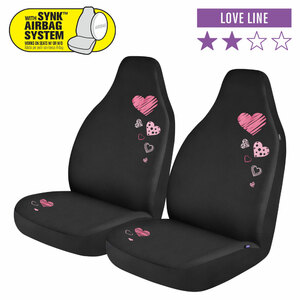 NORRIS - Coprisedili anteriori 2pz Fashion - Love - NORRIS - Coprisedili anteriori 2pz