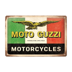 NOSTALGIC ART - Cartello in latta Moto Guzzi Motorcycles Italia - NOSTALGIC ART - Cartello in latta