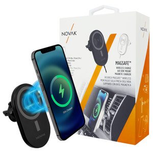 NOVAK - Supporto-caricabatteria wireless MagSafe da presa aria - NOVAK - Supporto-caricabatteria wireless