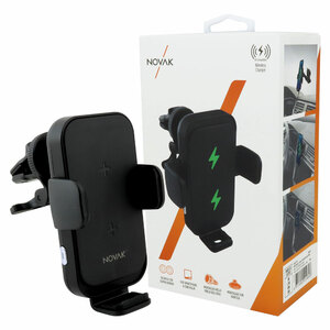 NOVAK - Supporto-caricabatteria wireless Da presa d'aria + ventosa - NOVAK - Supporto-caricabatteria wireless