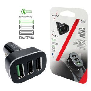 NOVAK - USB da presa accendisigari Ultra veloce Triple USB - NOVAK - USB da presa accendisigari