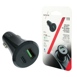 NOVAK - USB da presa accendisigari USB + Type C - NOVAK - USB da presa accendisigari