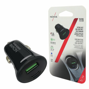 NOVAK - USB da presa accendisigari Ultra Fast USB 3.0 + USB Type C - NOVAK - USB da presa accendisigari