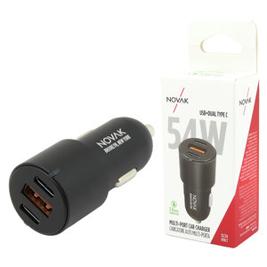 NOVAK - USB da presa accendisigari USB-A + 2 Type-C 54W - NOVAK - USB da presa accendisigari