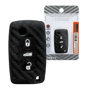 VENZO - Cover chiave Carbon Edition - VENZO Citroen C2, C3, C4, C5, C6, C8, Picasso, Xsara, Peugeot 207, 307 - Cover chiave
