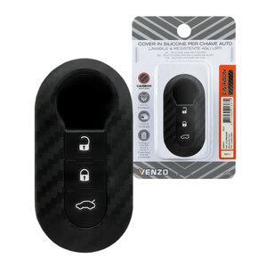 VENZO - Cover chiave Carbon Edition - VENZO Citroen Jumper, Dodge Ram, Fiat 500, 500L, Bravo, Ducato, Panda, Punto, Lancia Lybra, Musa - Cover chiave