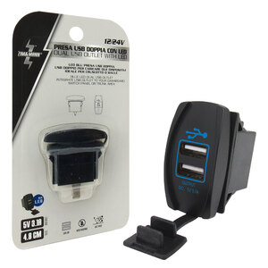 ZIM&MANN - Presa di corrente USB doppio con LED blue - ZIM&MANN - Presa di corrente