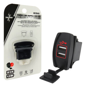 ZIM&MANN - Presa di corrente USB doppio con LED rosso - ZIM&MANN - Presa di corrente