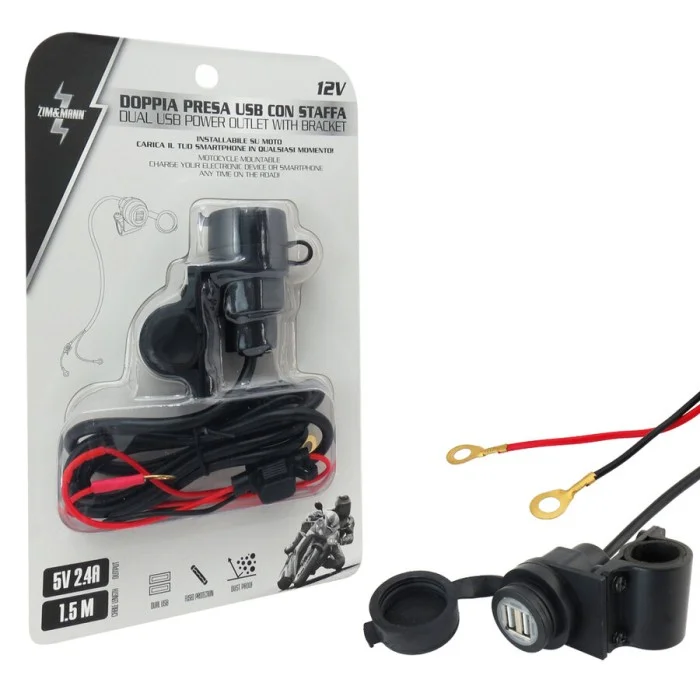 Presa di corrente Doppio USB con supporto ZIM&MANN
