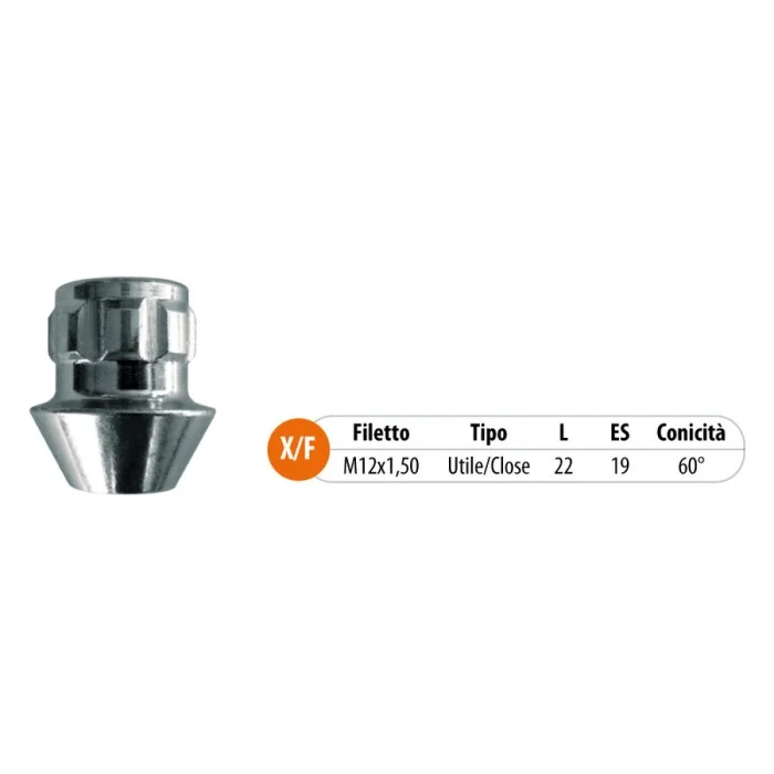 Dadi antifurto Ford C-Max, Fiesta, Focus, Fusion, Ka, Mondeo, Volvo C30, C70 TECNOSTEEL