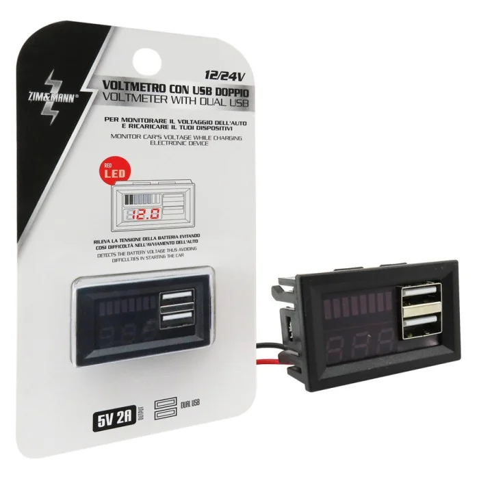 Voltmetro Con Led + USB ZIM&MANN