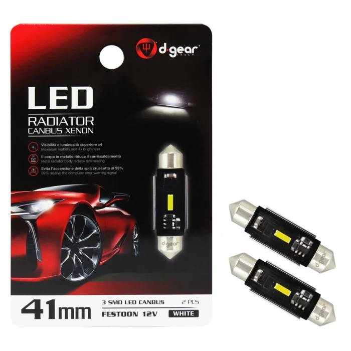 Lampadina a siluro a led SV8,5 Led Radiator Canbus Xenon D-GEAR