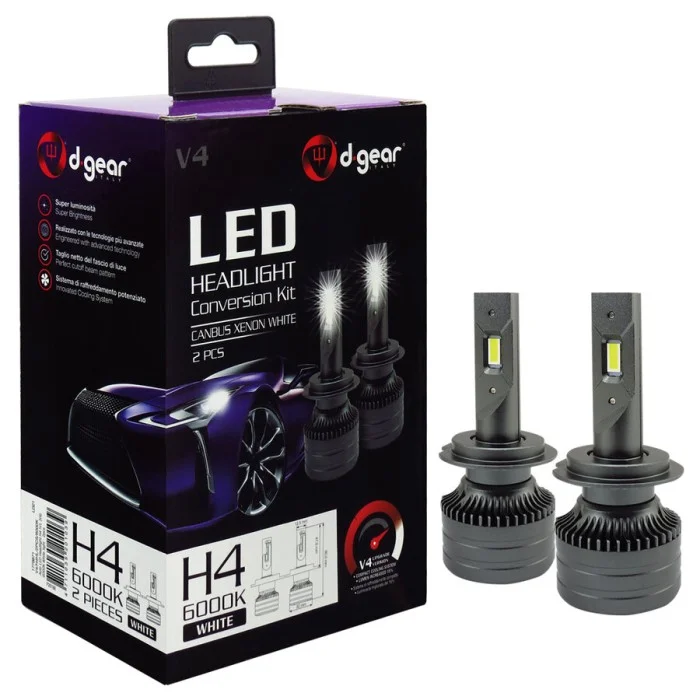 Lampadine H4 Led Headlight Conversion Kit V4 D-GEAR