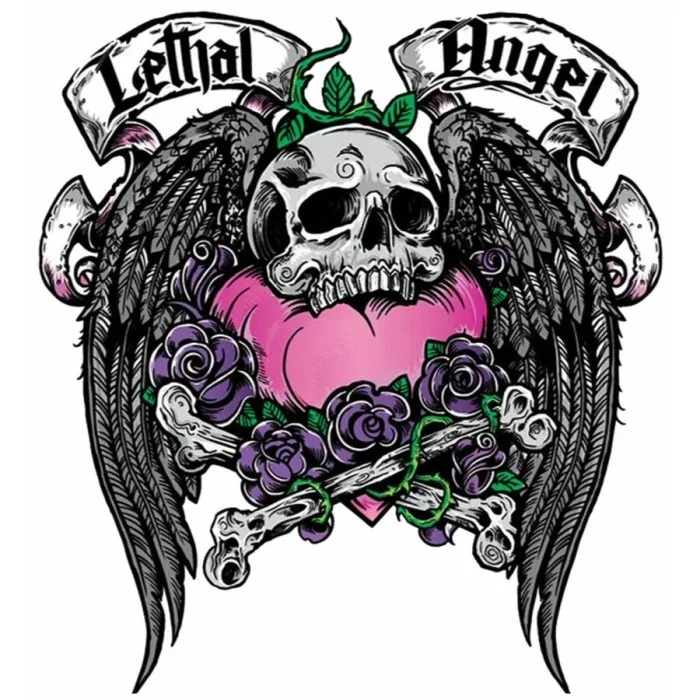 Adesivi Winged Heart Skull LETHAL THREAT