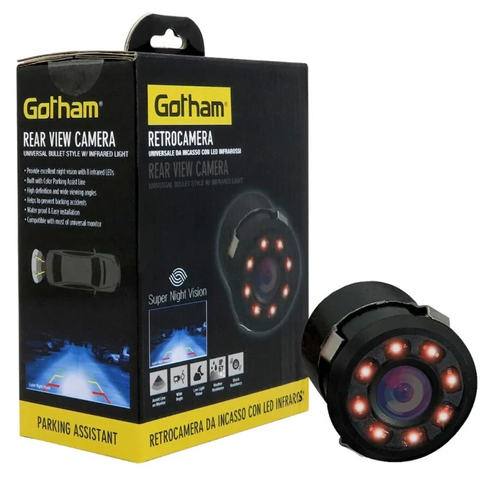 Retrocamere e frontecamere Retrocamera da incasso 8 Led infrarossi GOTHAM