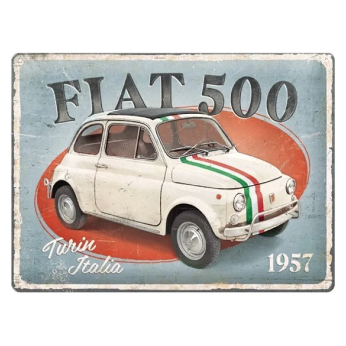 Cartello in latta Fiat 500 NOSTALGIC ART