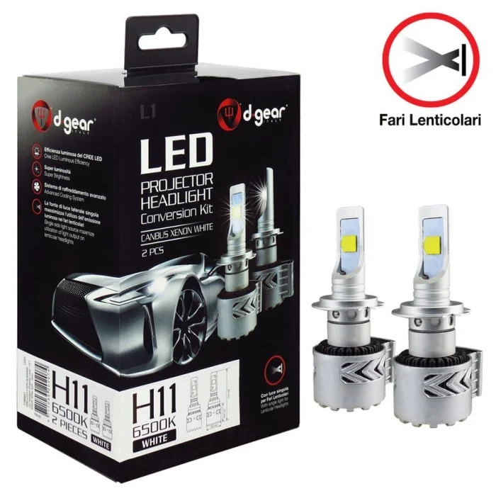 Lampadine H11 Led Projector Headlight Conversion Kit D-GEAR