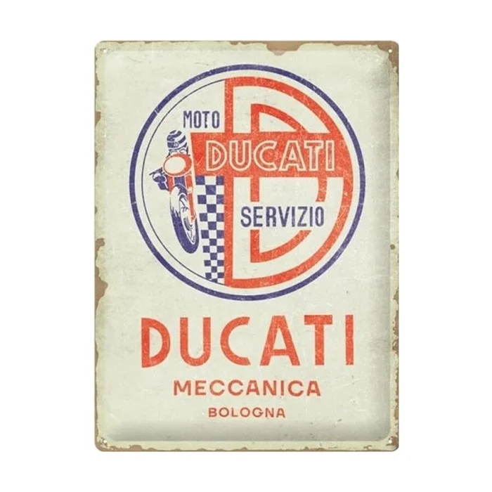 Cartello in latta Ducati Moto Servizio Meccanica NOSTALGIC ART
