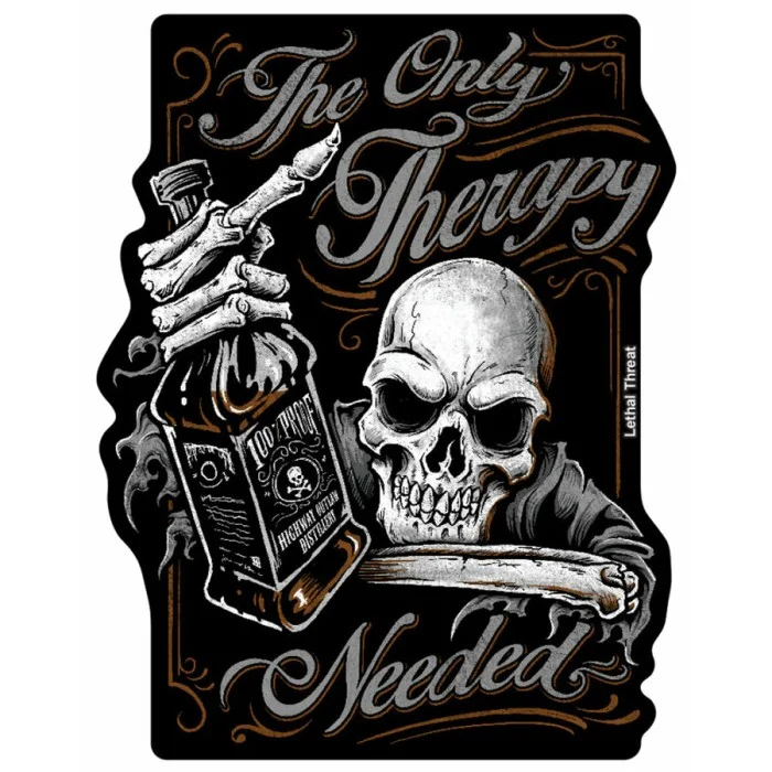 Adesivi Rude & Crude: The Only Therapy Skull LETHAL THREAT