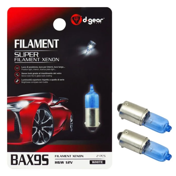 Lampadina BAX9S a filamento BAX9S Super Filament Xenon D-GEAR