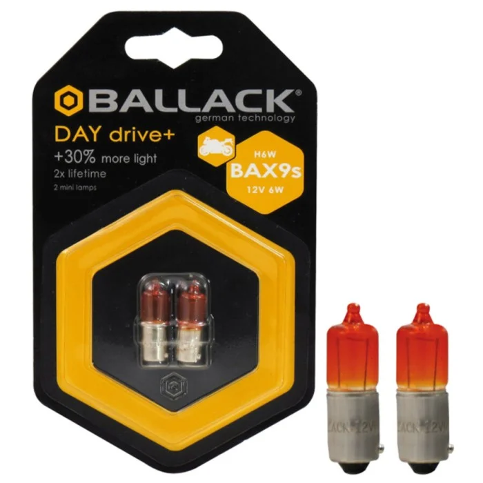 Lampadina moto BAX9S a filamento Day Drive + BAX9S BALLACK