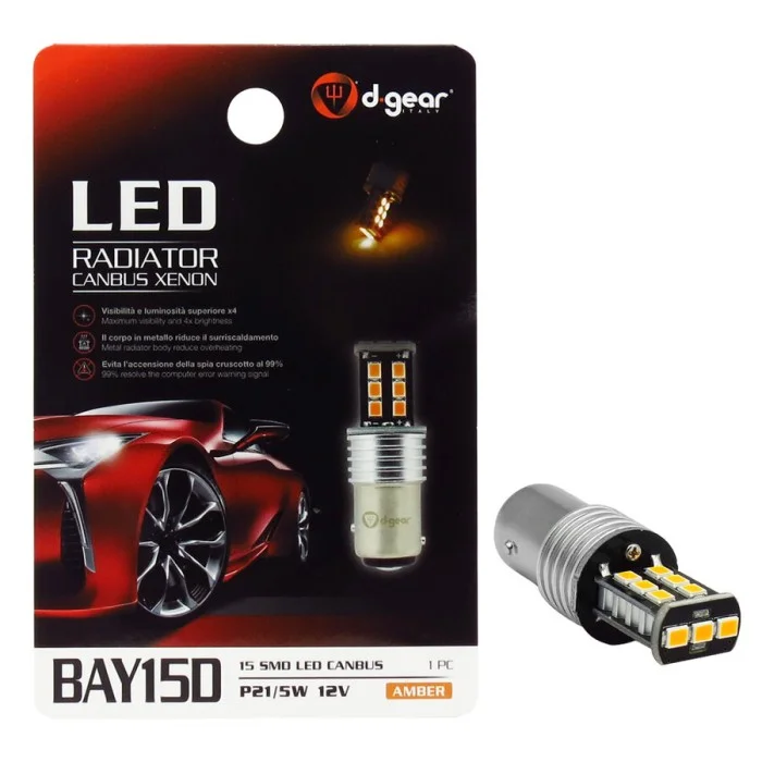 Lampadina BAW15D a led BAU15D Led Radiator Canbus Xenon D-GEAR