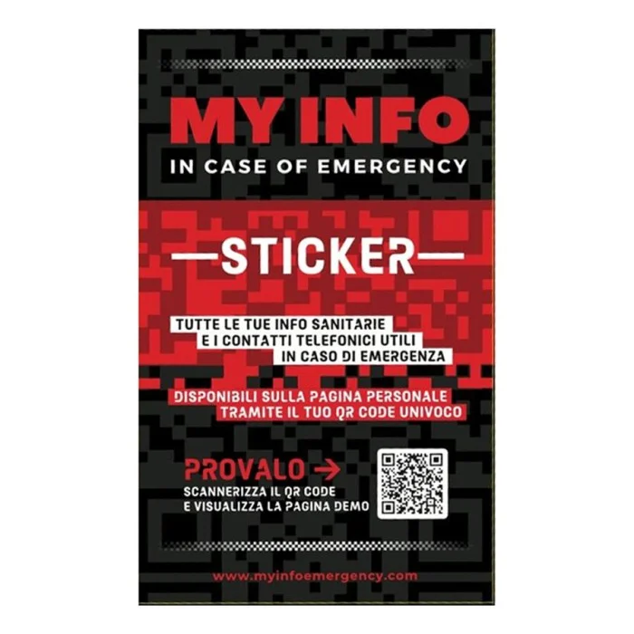 Adesivo emergenza My Info Emergency MY INFO