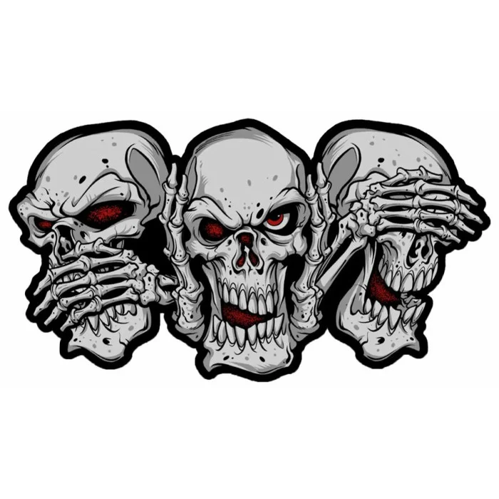 Adesivi No Evil Skulls LETHAL THREAT