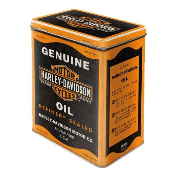 Scatola in latta Harley Davidson Genuine Oil NOSTALGIC ART