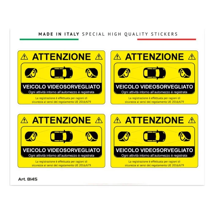 Accessori antifurto Adesivo Veicolo Videosorvegliato GAT