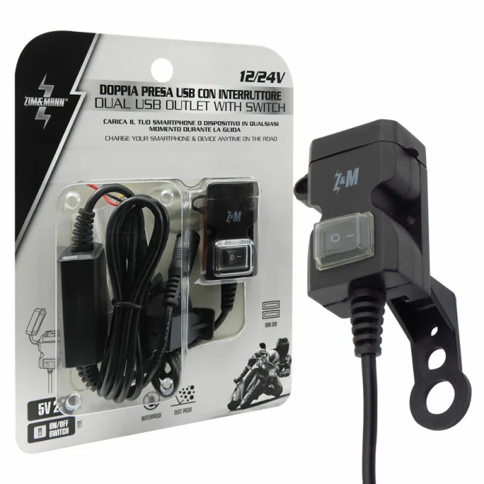 Presa di corrente Doppio USB con interruttore ZIM&MANN