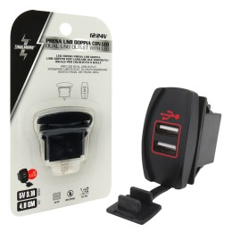 Presa di corrente USB doppio con LED rosso ZIM&MANN